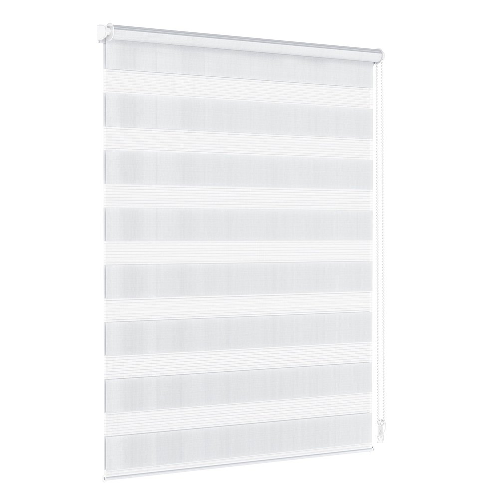 Jalousiescout Double Roller Blind, No-Drill or Screw-Fit, 60 x 220 cm, White