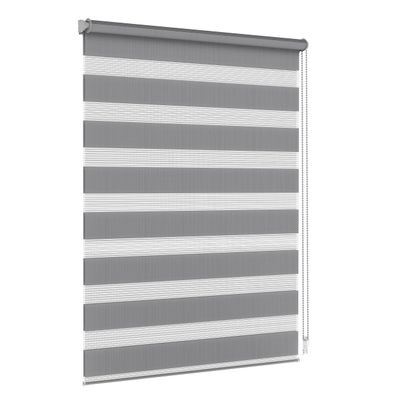 Jalousiescout Dual Roller Blind, Clamp-Fix or Drill Mount, 112.5 x 130 cm, Dark Gray
