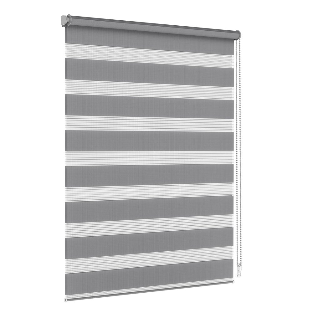 Jalousiescout Dual Roller Blind, Clamp-Fix or Drill Mount, 112.5 x 130 cm, Dark Gray