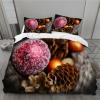 MLUNKQAIL Duvet Cover Set 200 x 220 cm, Pine Cone Winter Design, Wrinkle-Free Polyester, 2 Pillowcases view 1