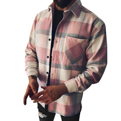 Men's Plaid Flannel Shirt Jacket, Fleece-Lined Thermal Winter Jacket