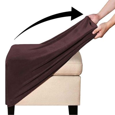 Yekuhe Square Ottoman Slipcover, Stretch Stool Cover (#23, 40 x 40 cm/16 x 16 in)