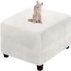 Yekuhe Square Stretch Velvet Ottoman Slipcover, 100 x 100 cm/40 x 40 in view 1