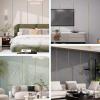 Self-Adhesive Linen Wall Panels, Peel-and-Stick Upholstered Headboard, 5 mm Impact-Resistant Foam, Blue1, 65 x 280 cm view 3