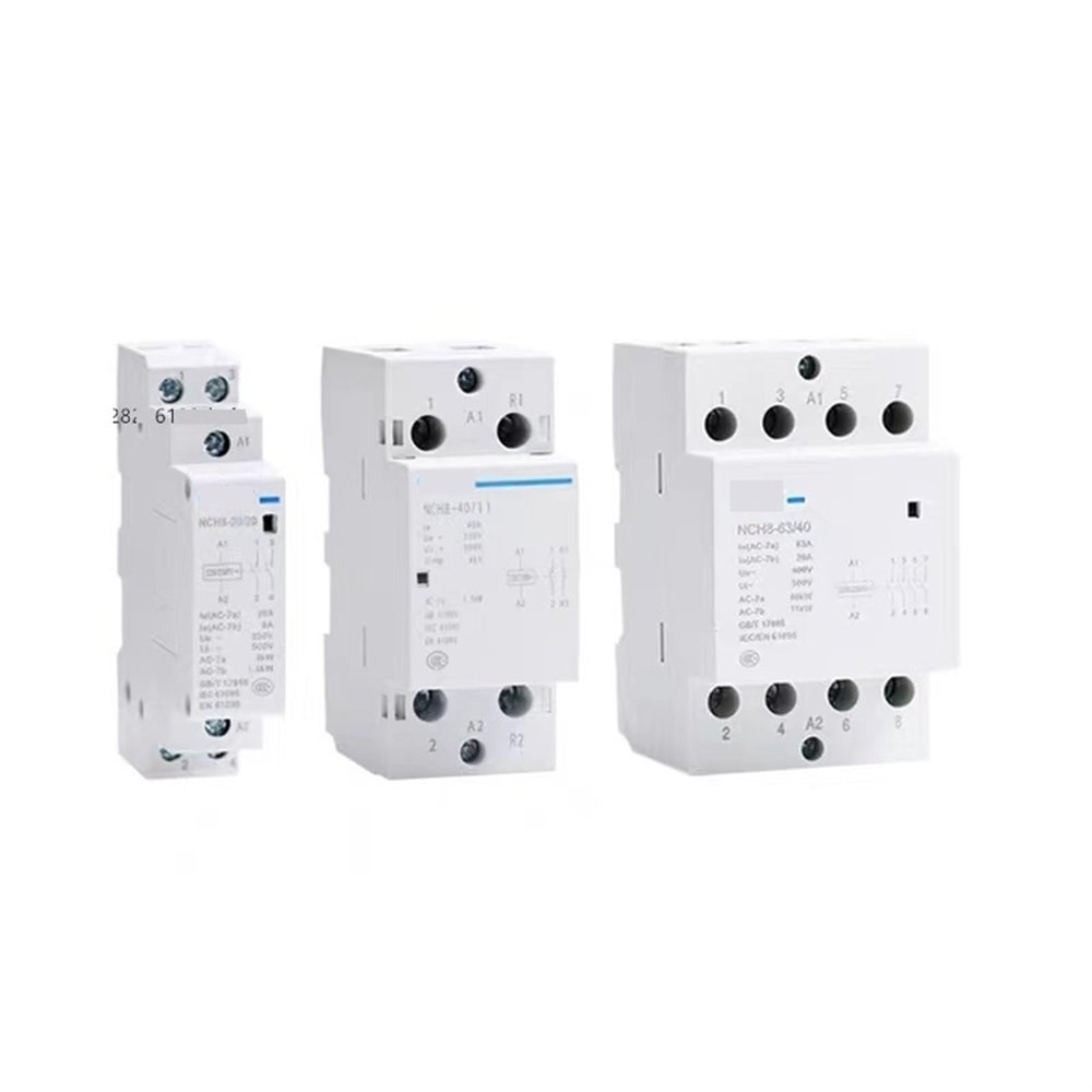 NCH8 20A 25A 40A 63A DIN-Rail Household AC Contactor 220V 230V 380V 400V 1NO1NC 2NO 2NC 4NO 1 Single-Phase 3 Three-Phase 1 Pc (Color: NCH8-20, Size: 2NO2NC)