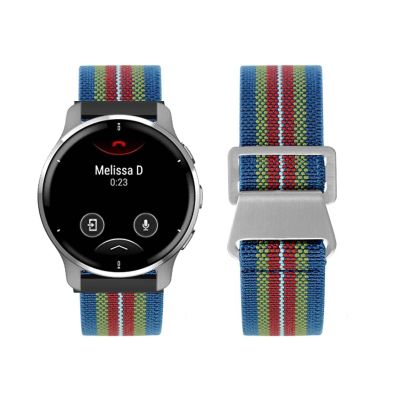 Nylon Replacement Band Compatible with Garmin Vivoactive 5, Titanium Hook, Elastic Adjustable Stretch Sport Band