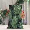 HerfsT Christmas Gift Bags with Drawstring, Green Tropical Leaves view 1