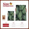HerfsT Christmas Gift Bags with Drawstring, Green Tropical Leaves view 3