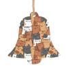 Orange Cat Printed Wooden Christmas Ornaments view 1