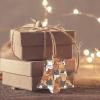 Orange Cat Printed Wooden Christmas Ornaments view 4