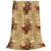 Shabby Chic Rose Flannel Throw Blanket, 150 x 125 cm view 2