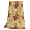 Shabby Chic Rose Flannel Throw Blanket, 150 x 125 cm view 3