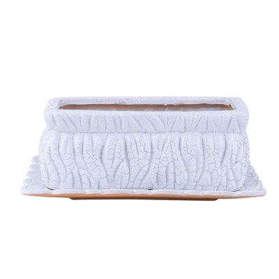 DSHUB Rectangular Ceramic Pots for Succulents and Plants
