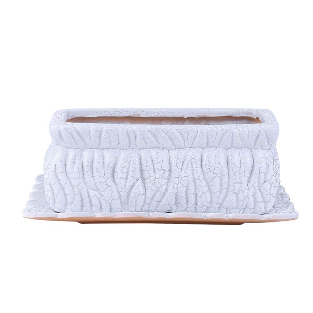 DSHUB Rectangular Ceramic Pots for Succulents and Plants