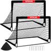 CATCHLUCK Kids' Soccer Goals for Backyard, 100x80/120x90 cm, 2-Pack with Carry Bag view 1