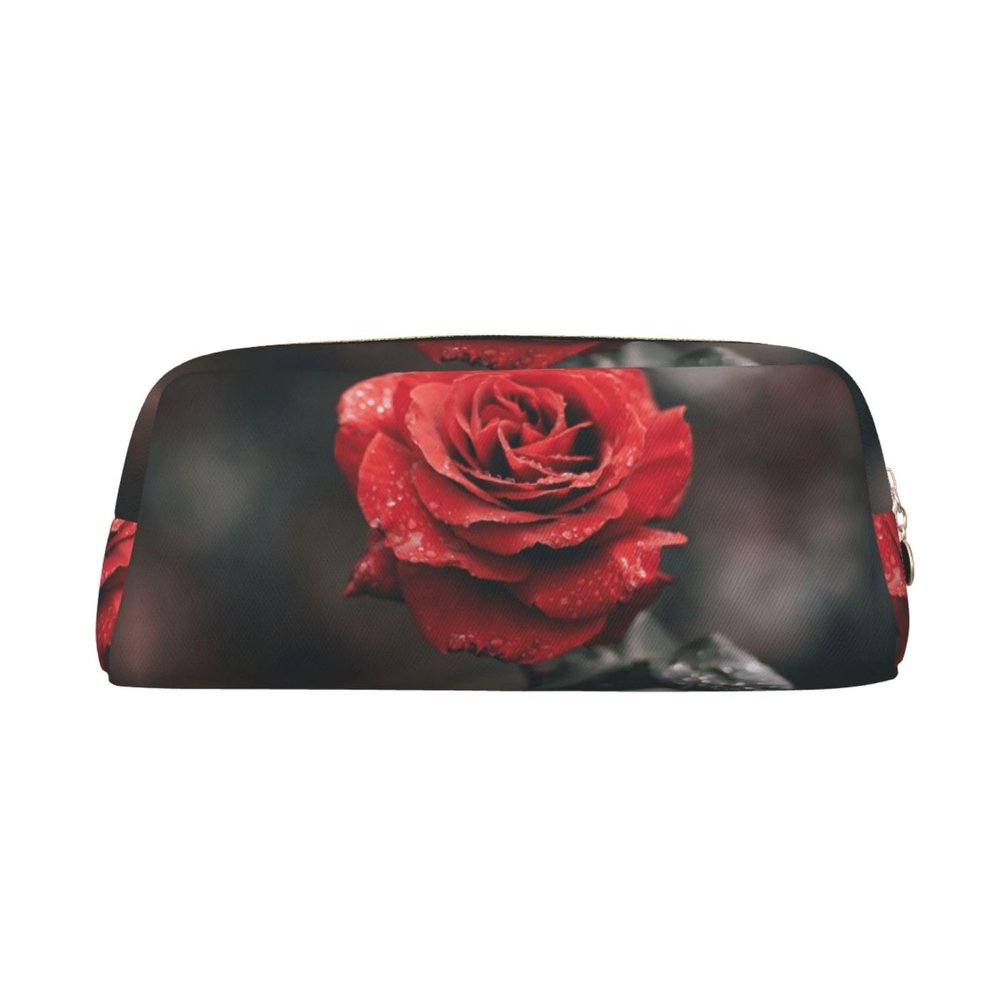 DEHIWI Rose Flower Pencil Case, Waterproof Pen and Cosmetic Organizer, Gold, One Size