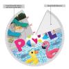 Flamingo and Swimming Pool Christmas Tree Skirt with Tassel, Waterproof Double-Layer Tree Mat, 30 in view 3