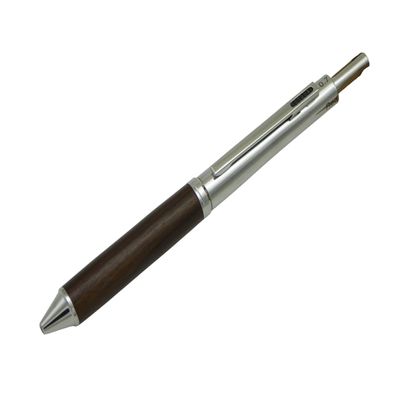 Drechselstube-Hofweller Multifunction Pen with Pencil and 3-Color Ballpoint, Ebony/Chrome