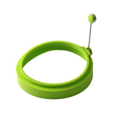 THRAKI Silicone Egg Ring for Eggs, Omelets, Pancakes and Burger Patties (Red; Color: Green)