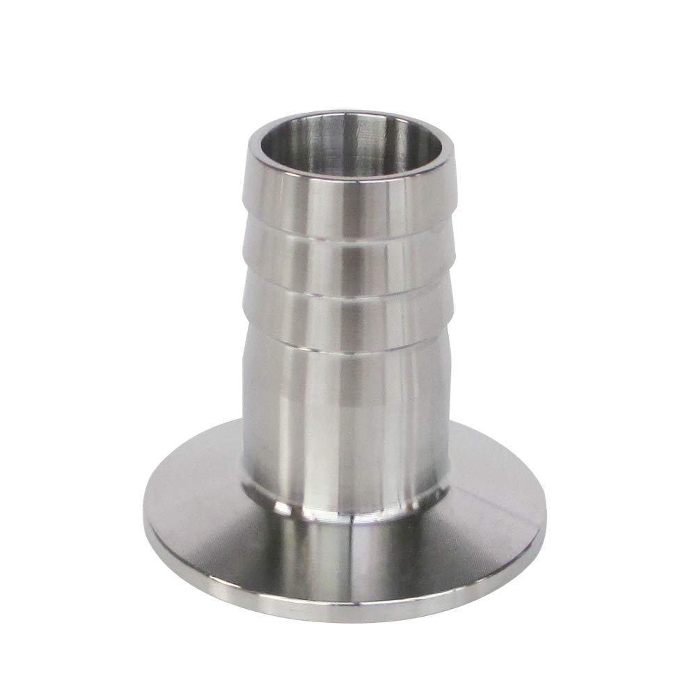 Sanitary Tri-Clamp Hose Connection Adapter, 304 Stainless Steel, 1 pc (10 mm x 25.4 mm Flange)