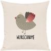 Kleckerliese Pillow with Insert, 40 x 40 cm, Cream, Sparrow Motif, Custom Name/Text view 1