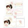 Minkocards 12 Invitations for a Girl's 9th Birthday, Two Horses, incl. Envelopes, Petrol Party Bags and Stickers view 2