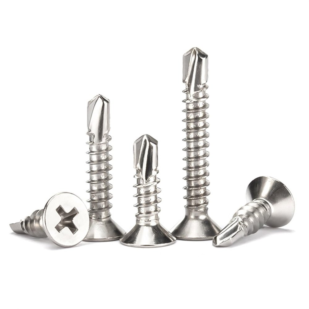Aolity Mdingbao Structural Screws M4.2, 38 mm, Flat-Head Self-Drilling, Galvanized Stainless Steel, 30-Piece