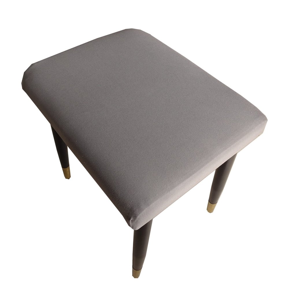 uyeoco Rectangular Ottoman Cover, Gray Stretch Stool Slipcover (#35, 1pc)