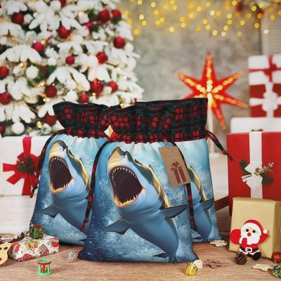 LZQPOEAS Christmas Jumping Fish Drawstring Gift Bags