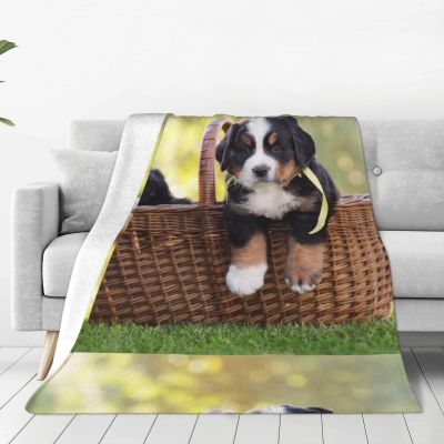 Bernese Mountain Dog Puppy Flannel Throw Blanket, 200 x 150 cm