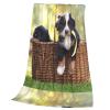Bernese Mountain Dog Puppy Flannel Throw Blanket, 200 x 150 cm view 3