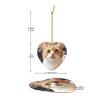 Ceramic Cat Heart Christmas Tree Ornament view 2