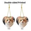 Ceramic Cat Heart Christmas Tree Ornament view 3