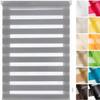 Skylight Blackout Roller Blind 40 x 110 cm, No-Drill Day-Night Duo Blind, Gray view 1