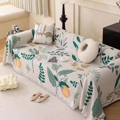Cotton Linen Sofa Throw Blanket for 1/2/3/4-Seater Sofas, 180 x 180 cm