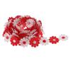 Set of 5 Daisy Embroidered Lace Trims, 2.7 m x 25 mm, Red view 2