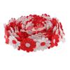 Set of 5 Daisy Embroidered Lace Trims, 2.7 m x 25 mm, Red view 4
