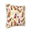 DOFFO Red Wine Print Fall Throw Pillow Covers, 20 x 20 in, Soft Corduroy Decorative Cushion Cases view 2