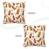 DOFFO Red Wine Print Fall Throw Pillow Covers, 20 x 20 in, Soft Corduroy Decorative Cushion Cases view 3
