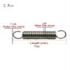 2-Pack Spring Steel Double-Hook Tension Springs, 1 x 11 x 70 mm view 2