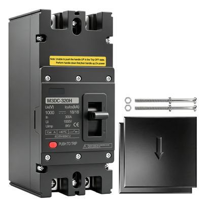 Heschen DC Molded-Case Circuit Breaker, 2-Pole, DC 1000 V, for PV Solar Systems, 300 A HSM3DC-320