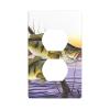 Bass Fish Print Wall Plate Cover, Heat-Resistant, Fade-Resistant, 11.4 x 7 cm view 1