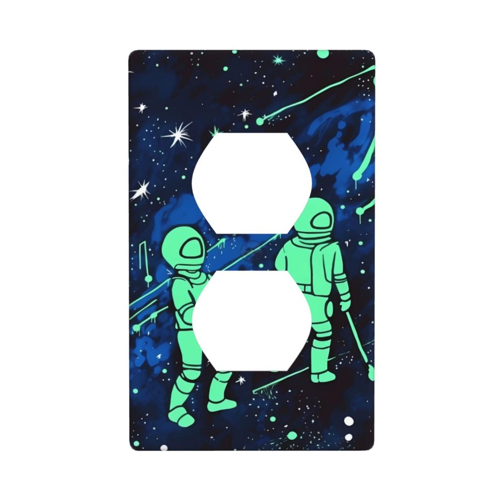 Glow-in-the-Dark Wall Plate Cover, Heat-Resistant, Fade-Resistant, 11.4 x 7 cm, for Bedroom, Kitchen, Bathroom