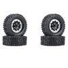 Bumdenuu 4-Piece Metal Beadlock Wheel Hub, Rim, and Rubber Tire Set for WPL C14, C24, B14, B24, B36, MN D90, and MN99S RC Cars view 1