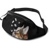 550 Adjustable Multifunctional Sports Waist Bag with Watercolor Cat and Butterfly Design, 14 x 35 cm view 1