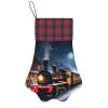 FRGMNT Plaid Christmas Stocking for Cats and Pets, Train Design view 1