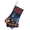 FRGMNT Plaid Christmas Stocking for Cats and Pets, Train Design view 2