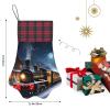 FRGMNT Plaid Christmas Stocking for Cats and Pets, Train Design view 4