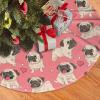 Funny Cartoon Pug Puppy Christmas Tree Skirt view 2
