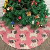 Funny Cartoon Pug Puppy Christmas Tree Skirt view 3